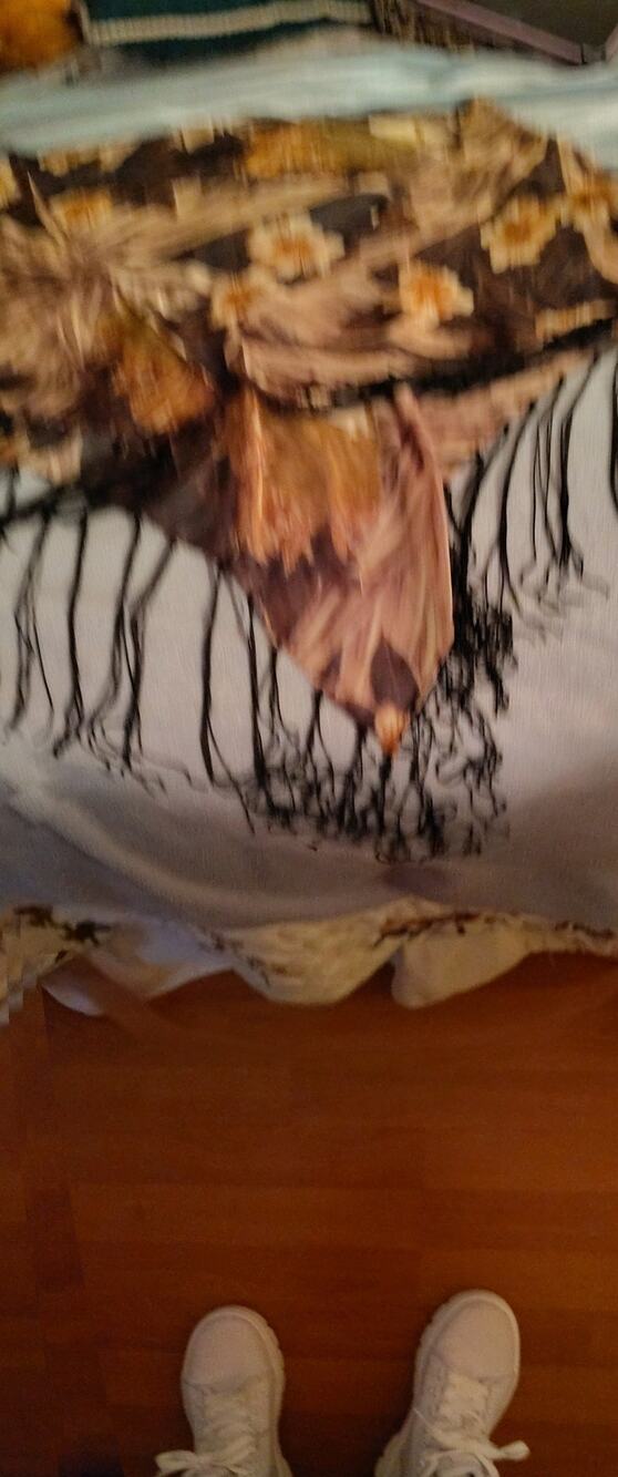 Boho Floral Triangle Scarf – Browns & Tans with Dark Tassels